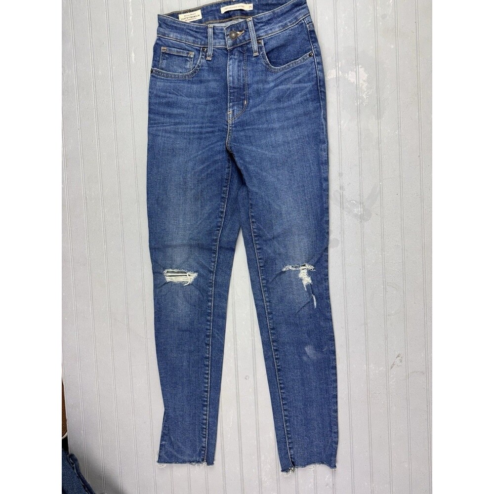 Levis 721 Size 25 Womens Jeans High Rise Skinny Dark Wash Stretch